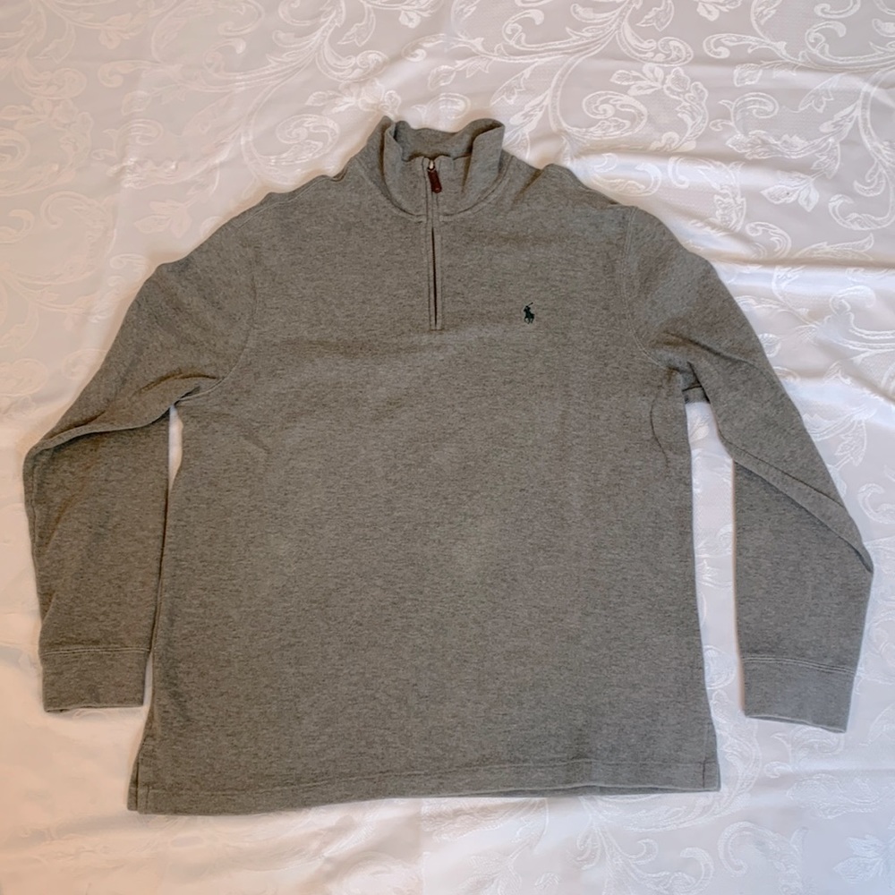 Mens long sleeve Polo 1/4 zip up size L